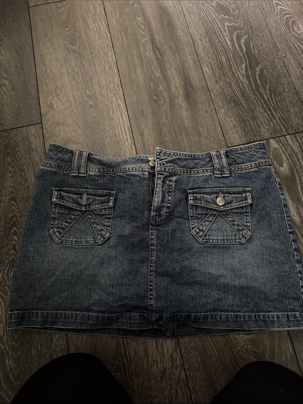 Vintage Dark Blue Denim Mini Skirt - Women's